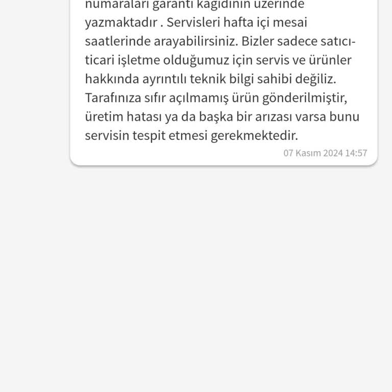 Bozuk Ürün Ve İade Sürecinde Yaşanan Sorun