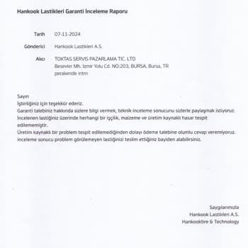 Hankook Lastiklerinde Güven Sorunu