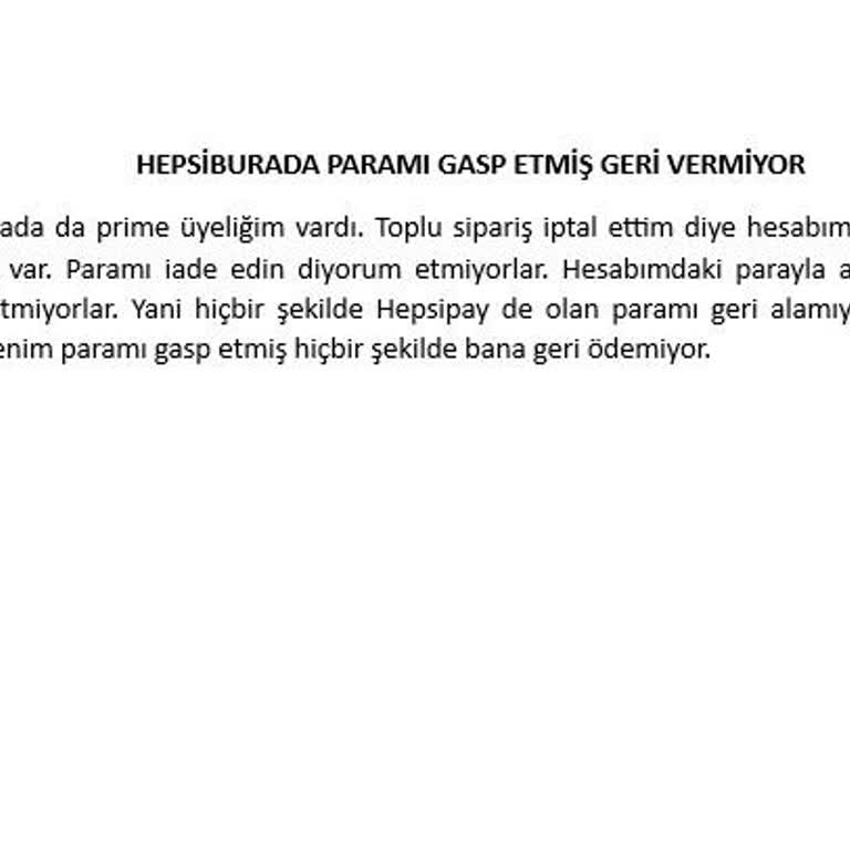 Hepsiburada'da Hesap Blokesi Ve Para İadesi Sorunu