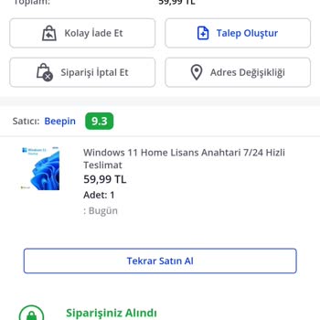 Beepin Lisans Anahtarı Siparişim Gelmedi