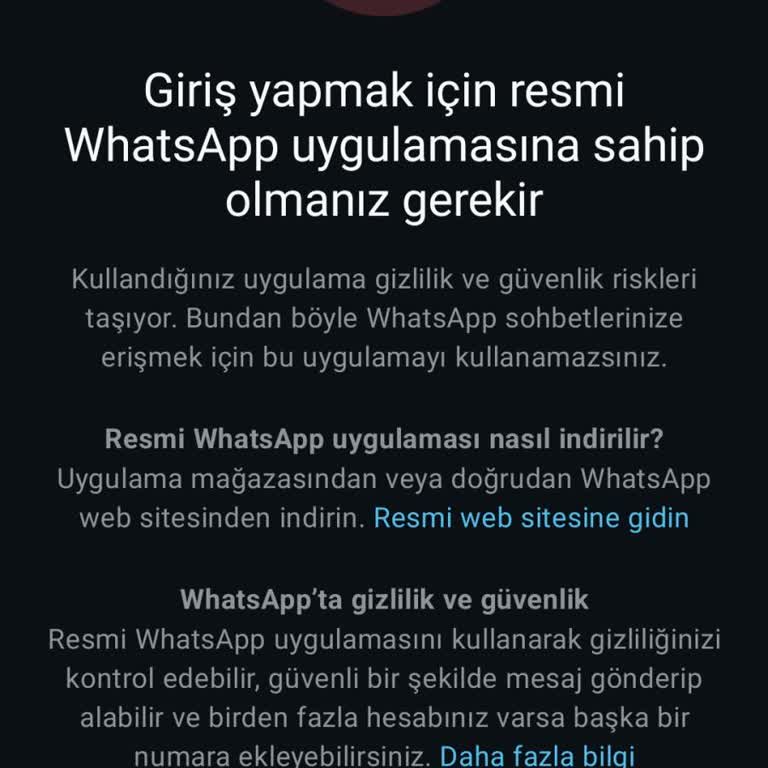 WhatsApp Giriş Sorunu: Resmi Uygulama Tanınmıyor