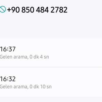 08504842782 Şüpheli Numara!