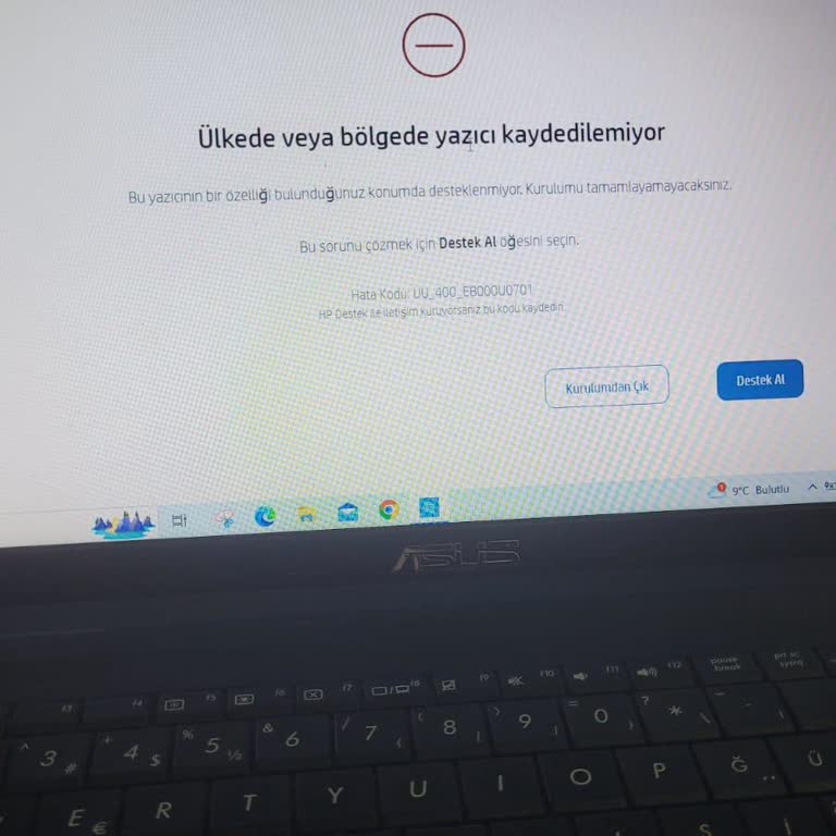 HP Yazıcı Kurulum Sorunu: Ülke/Bölge Hatası