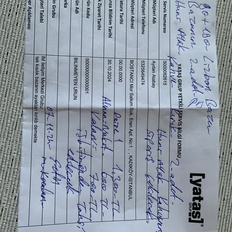 Yataş Servisinden Hayal Kırıklığı: Satış Sonrası İletişim Ve Operasyon Sorunları