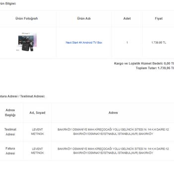 Kayıp Sipariş Ve İade Talebi