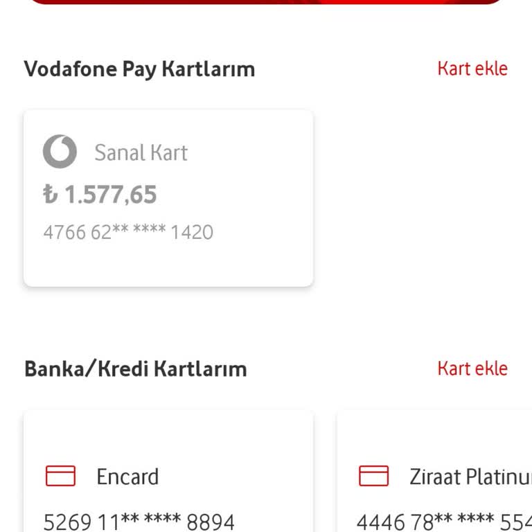 Vodafone Pay Sanal Kart Blokesi Sorunu