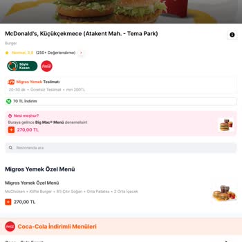 Migros Uygulamasıyla McDonald's Siparişinde Malzeme Çıkarma Sorunu