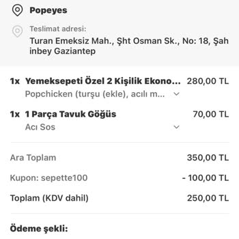 İndirim Kuponu Kullanımı Nedeniyle İptal Edilen Sipariş