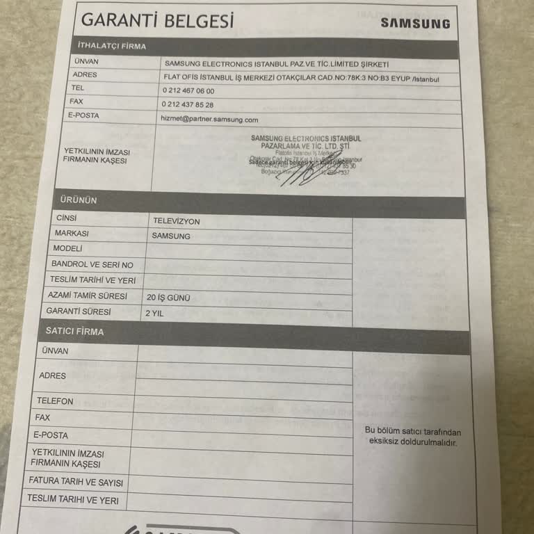 Samsung TV'nin Beklenmedik Arızası Ve Yetersiz Servis Desteği