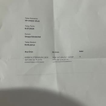 Kırık Yemek Takımı Ve 5 Aylık Bekleyiş