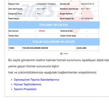 Kayıp Kargo Ve Yanıltıcı Bilgilendirme