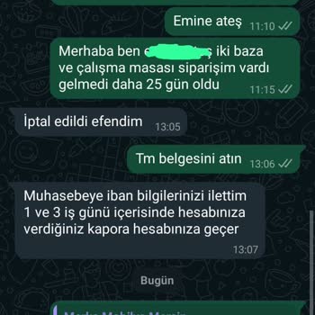 Geciken Sipariş Ve İade Edilmeyen Kapora