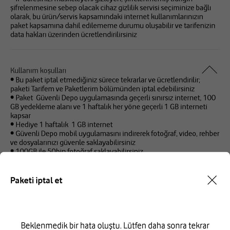 İptal Edilemeyen Ek Paket Sorunu