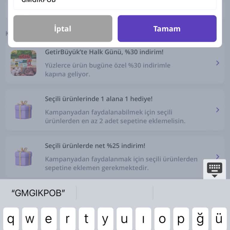 Getir'in Geçersiz Kampanya Kodu Sorunu