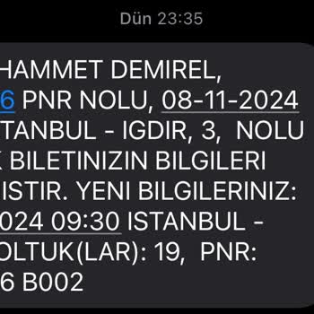 Aras Turizm İle Plansız Değişiklik Ve İletişim Sorunu