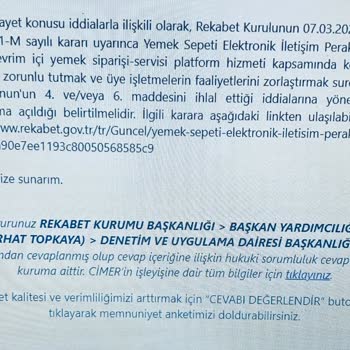 Yemek Sepeti Kurye Sorunu Ve Rekabet Şikayeti