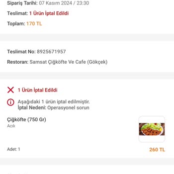 Trendyol Yemek Teslimatında Hayal Kırıklığı