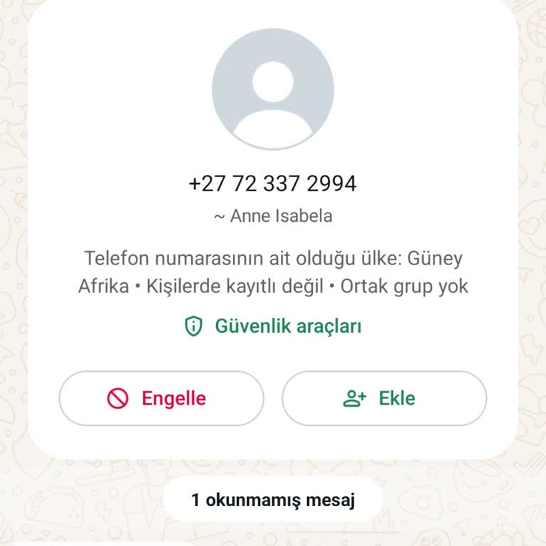 Güney Afrika'dan Gelen İzinsiz Mesaj Ve Güvenlik Endişesi