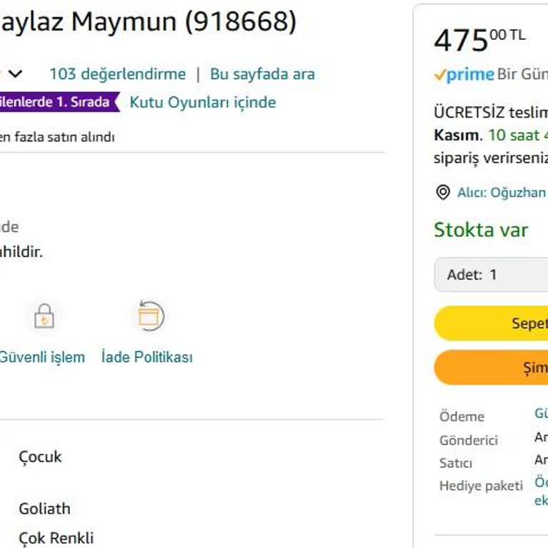 Amazon Prime Teslimat Hayal Kırıklığı