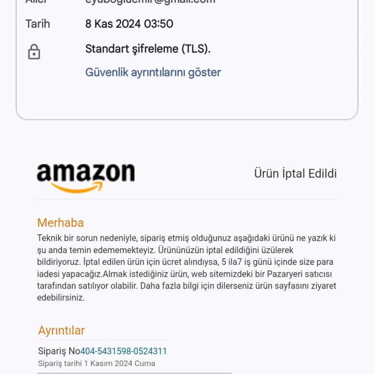 Stok Yetersizliği Sonrası İptal Edilen Siparişin Mağduriyeti
