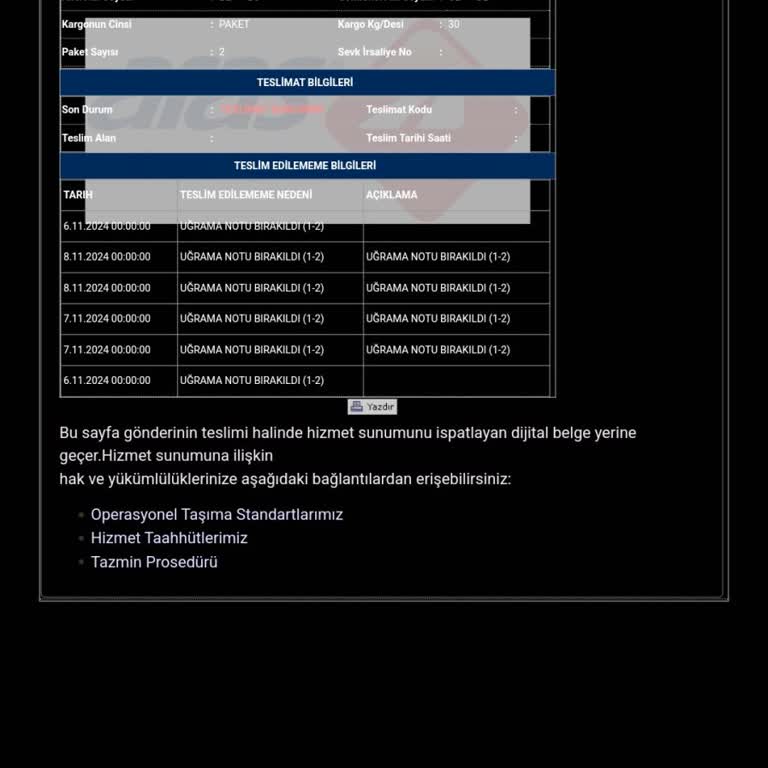 Kargo Teslimatında Yaşanan Sorunlar Ve Yanıltıcı Bilgilendirme