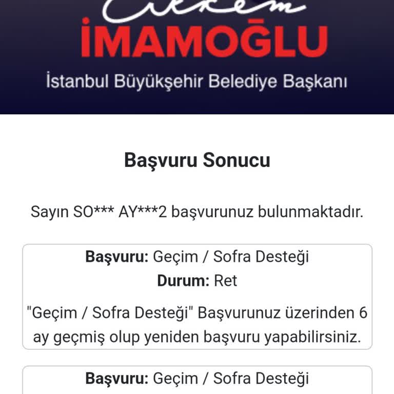 Yardım Başvurularımın Sonuçlanmaması