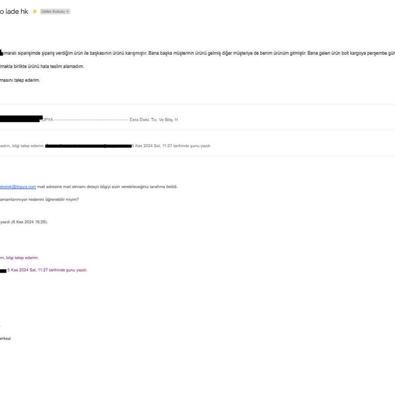 Yanlış Ürün Teslimatı Ve İade Sürecinde İletişim Sorunları