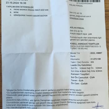 Dacia Duster'da Garanti Kapsamında Çözülemeyen Fren Balata Sorunu