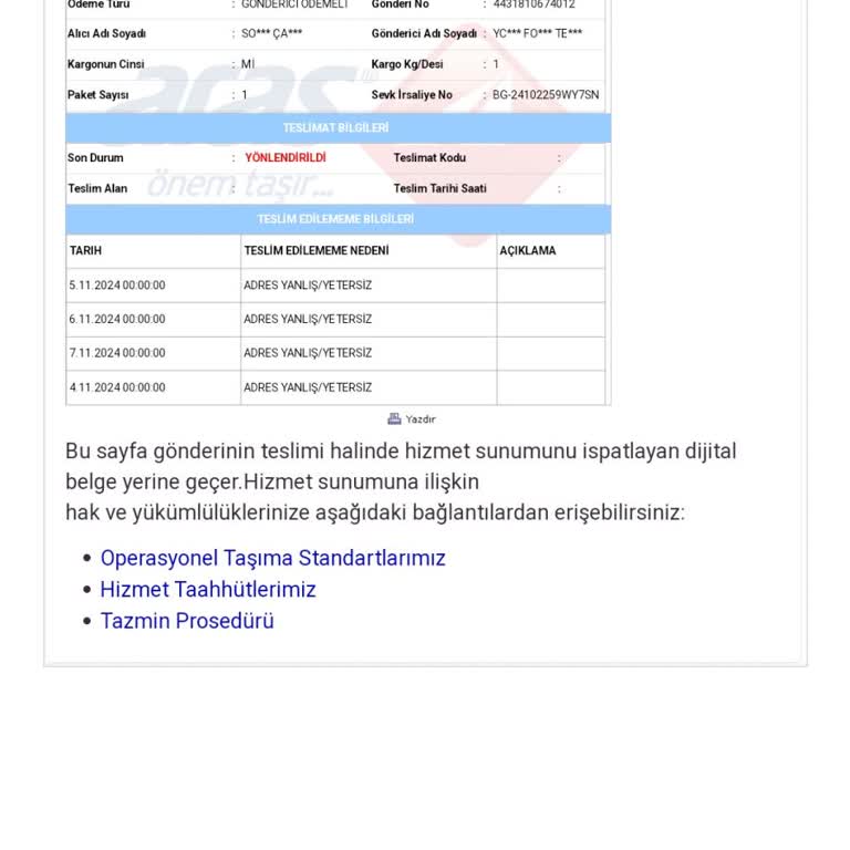 Aras Kargo Dragos Şubesi: Teslimat Sorunu Ve İletişim Eksikliği