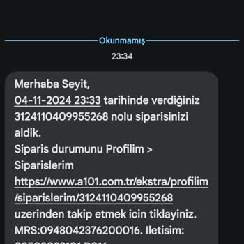 A101 Online Alışverişte Kargo Ve İletişim Sorunu