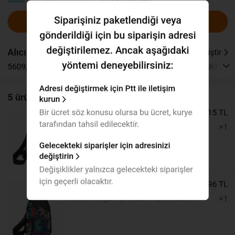 Adres Bilgisi Güncellenemiyor, Siparişim Mağdur