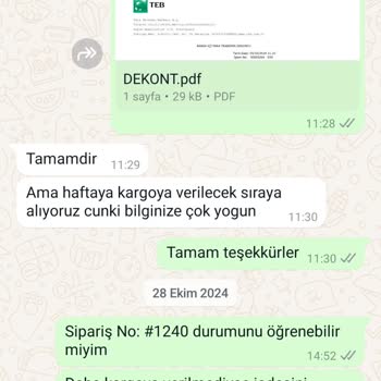 Teslim Edilmeyen Sipariş Ve Geciken İade