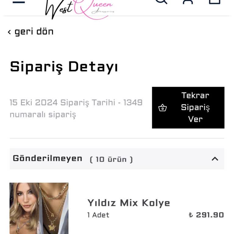 Westqueen Accessories Geciken Ürün Teslimatı Ve İletişim Sorunları!