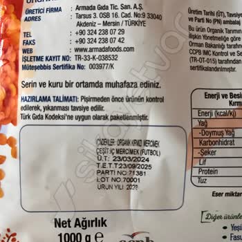 Organik Kırmızı Mercimekte Sineklenme Şoku