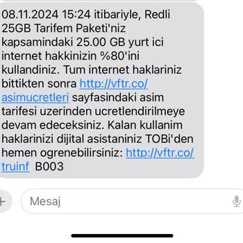 Vodafone'da İnternet Kullanım Sorunu