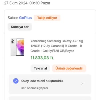 Para İadesi Ve Yüksek Fiyatla Yeniden Satış Sorunu