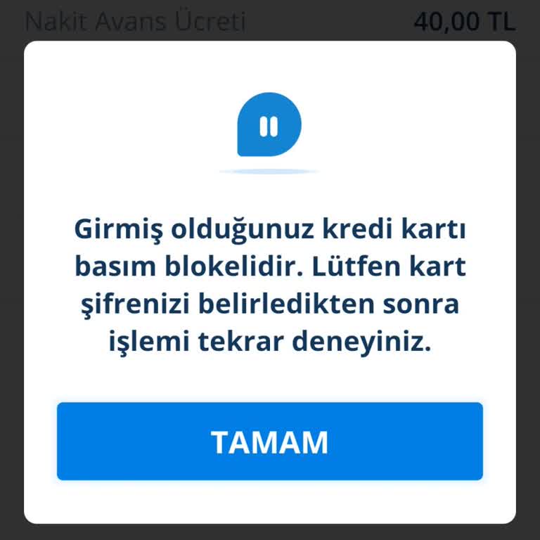 Kredi Kartı Başvurusunda Bloke Sorunu
