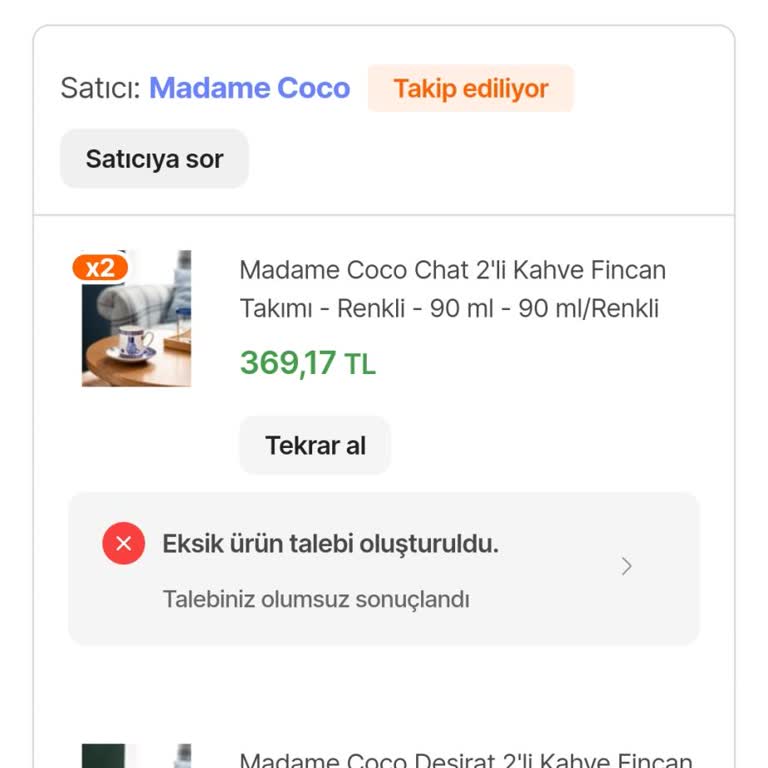 Eksik Ürün Ve İlgisiz Satıcı Sorunu