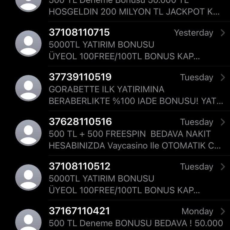 Vodafone Numaralarından Gelen Rahatsız Edici Mesajlar