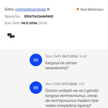Yanlış Ürün Gönderimi Ve İletişim Eksikliği