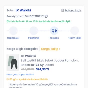 LCW Yanlış Ve Kullanılmış Ürün Gönderimi