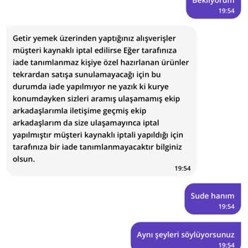 Yanlış Bilgilendirme Ve İptal Edilen Sipariş Mağduriyeti