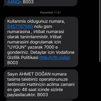 Vodafone Hat Taşıma Sürecinde Yaşanan Karmaşa Ve Mağduriyet