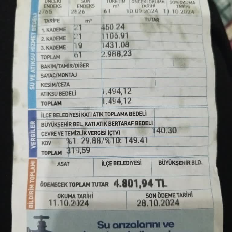 Fahiş Su Faturası Mağduriyeti