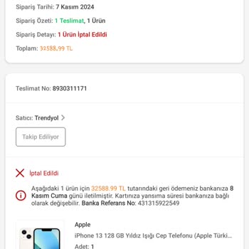 Trendyol'da İndirimli İphone 13 Siparişim İptal Edildi!