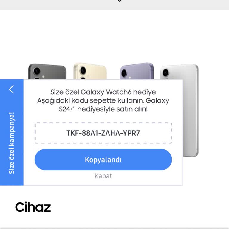 Samsung Siparişinde Hediye Kodu Sorunu
