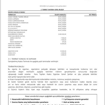 Kasko Poliçesinde Eksik Teminatlar Ve E-Devlet Sorunu