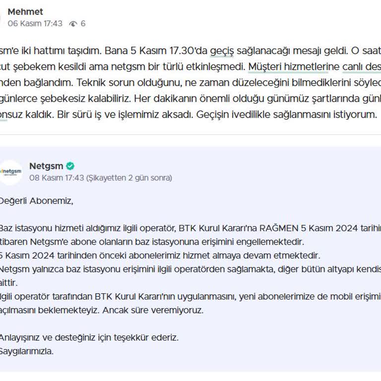 Turkcell'in Baz İstasyonu Engeliyle Mağduriyet