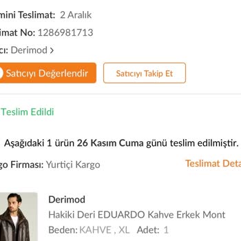 Derimod'dan Aldığım Kabanın Kalitesizliği Ve İletişim Sorunu