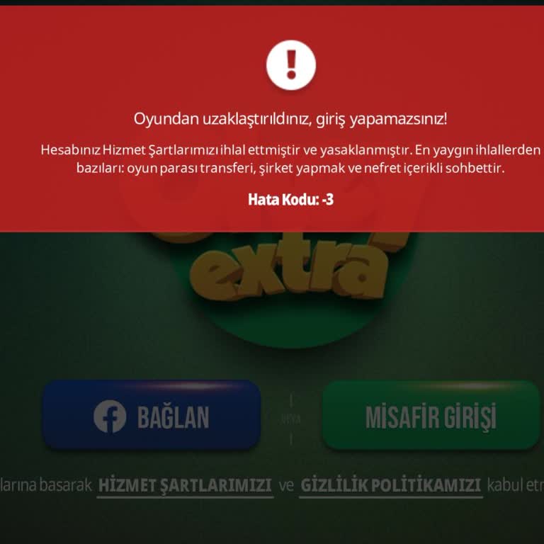 Okeyexra.com Hata 3 Kodu Mağduriyeti